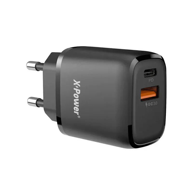 X-Power 3A USB-A / USB-C Veggadapter